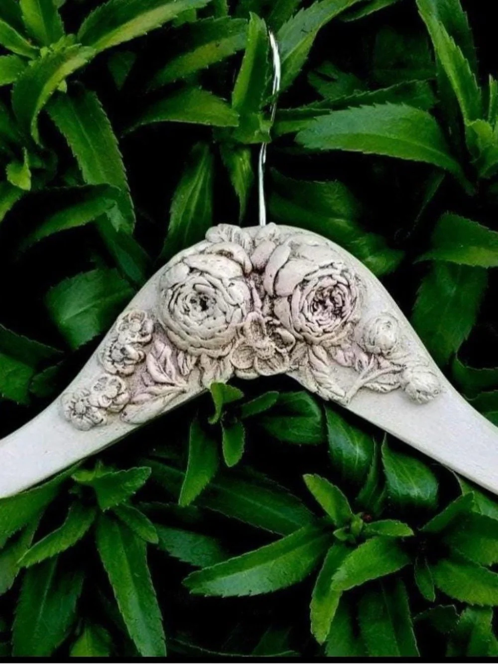 Wedding Dress Handmade Decorative White Floral Ornate Hanger